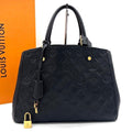 Louis Vuitton Monogram Empreinte Montaigne MM Noir Black Handbag