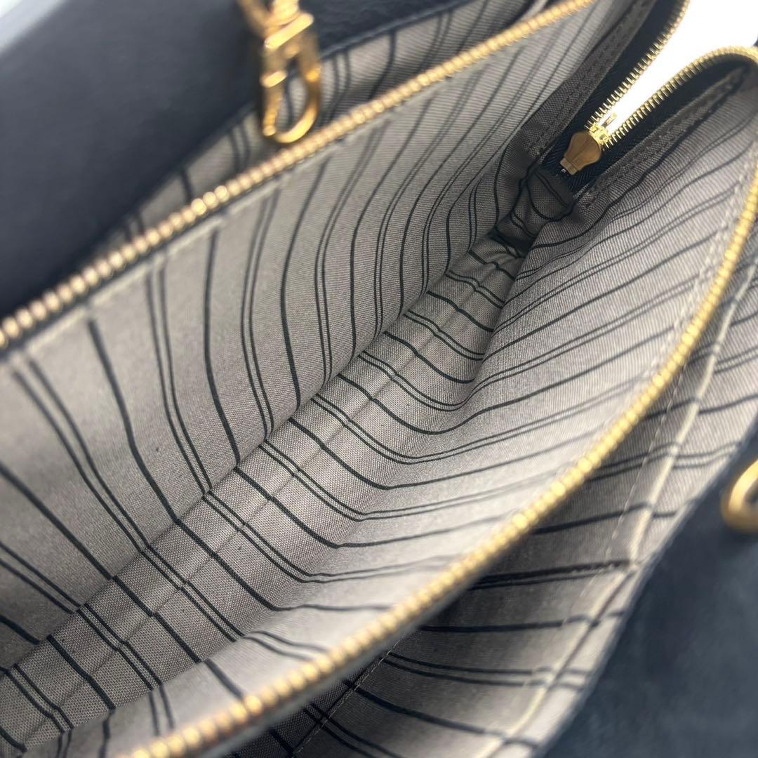Louis Vuitton Monogram Empreinte Montaigne MM Noir Black Handbag — view 3