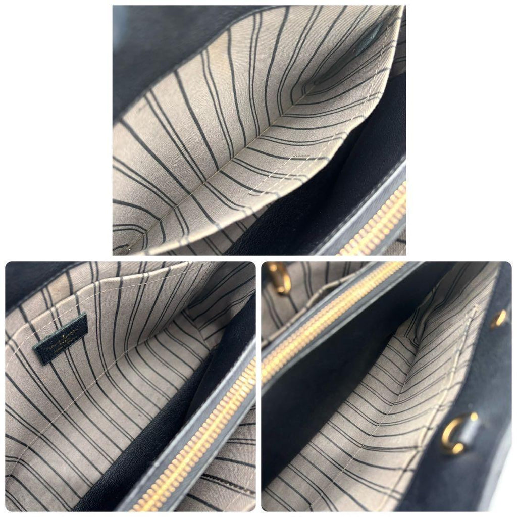 Louis Vuitton Monogram Empreinte Montaigne MM Noir Black Handbag — view 4