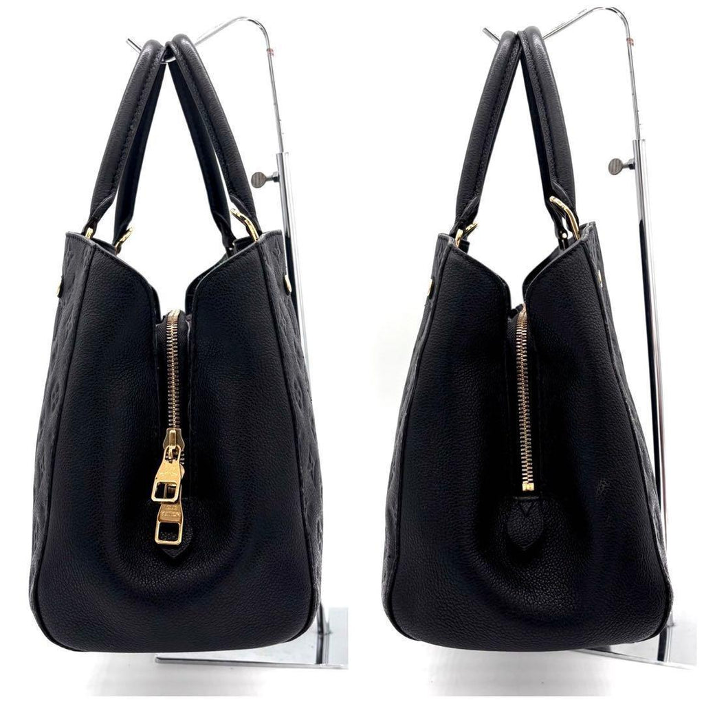 Louis Vuitton Monogram Empreinte Montaigne MM Noir Black Handbag — view 6