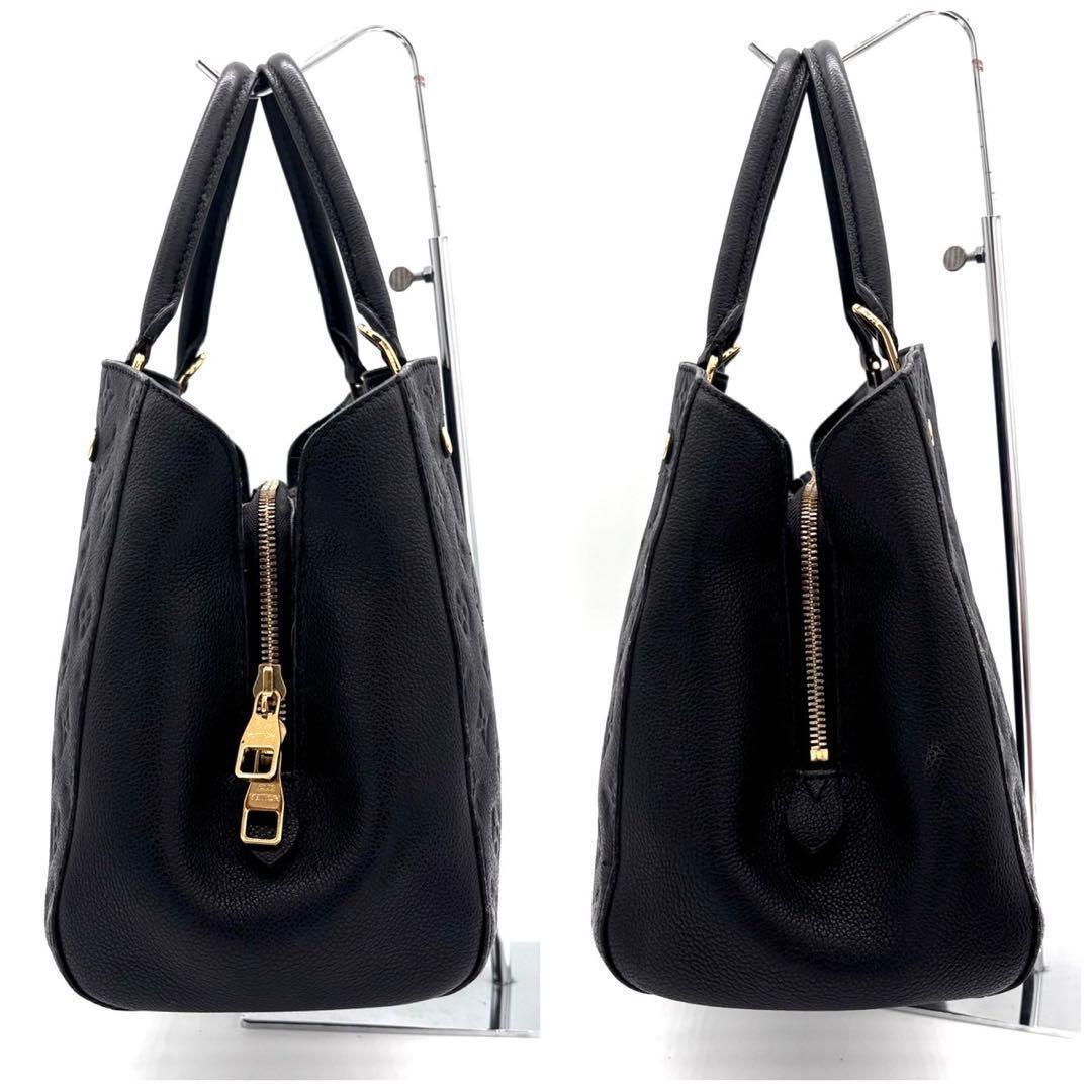 Louis Vuitton Monogram Empreinte Montaigne MM Noir Black Handbag — view 6