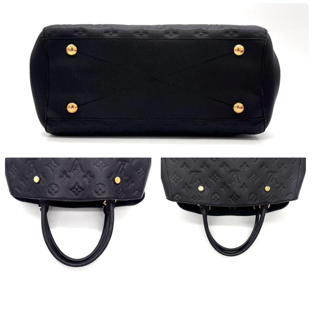 Louis Vuitton Monogram Empreinte Montaigne MM Noir Black Handbag — view 7