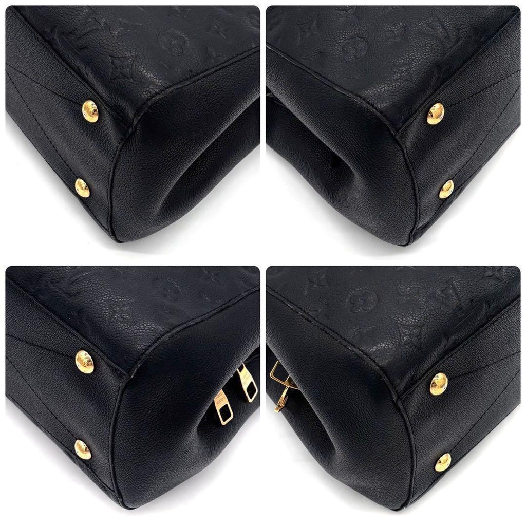 Louis Vuitton Monogram Empreinte Montaigne MM Noir Black Handbag — view 8