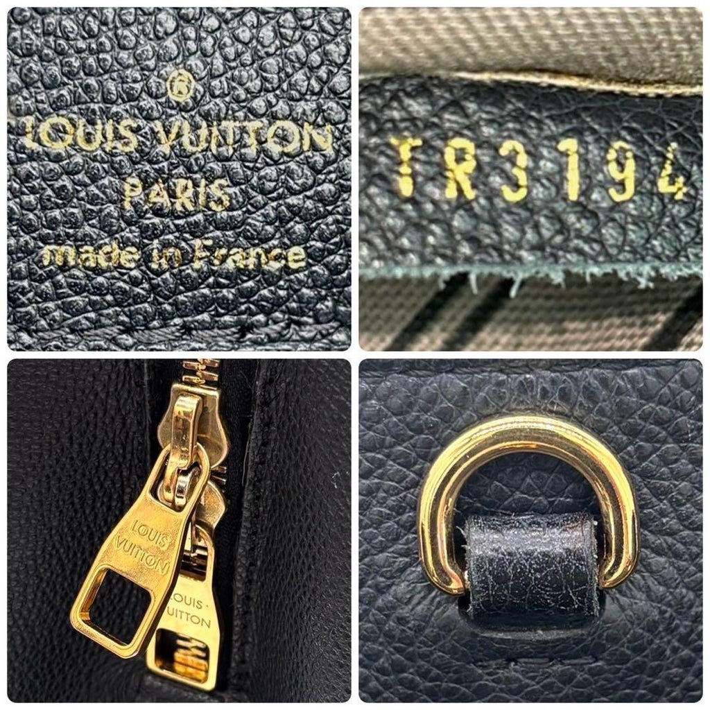 Louis Vuitton Monogram Empreinte Montaigne MM Noir Black Handbag — view 9
