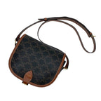Celine Macadam Triomphe Falco Shoulder Bag Brown — view 3