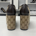 Gucci GG Canvas Leather Horsebit Platform Loafers — view 6