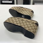 Gucci GG Canvas Leather Horsebit Platform Loafers — view 7
