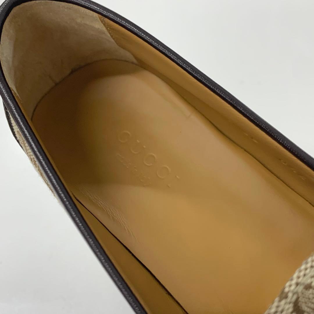 Gucci GG Canvas Leather Horsebit Platform Loafers — view 8