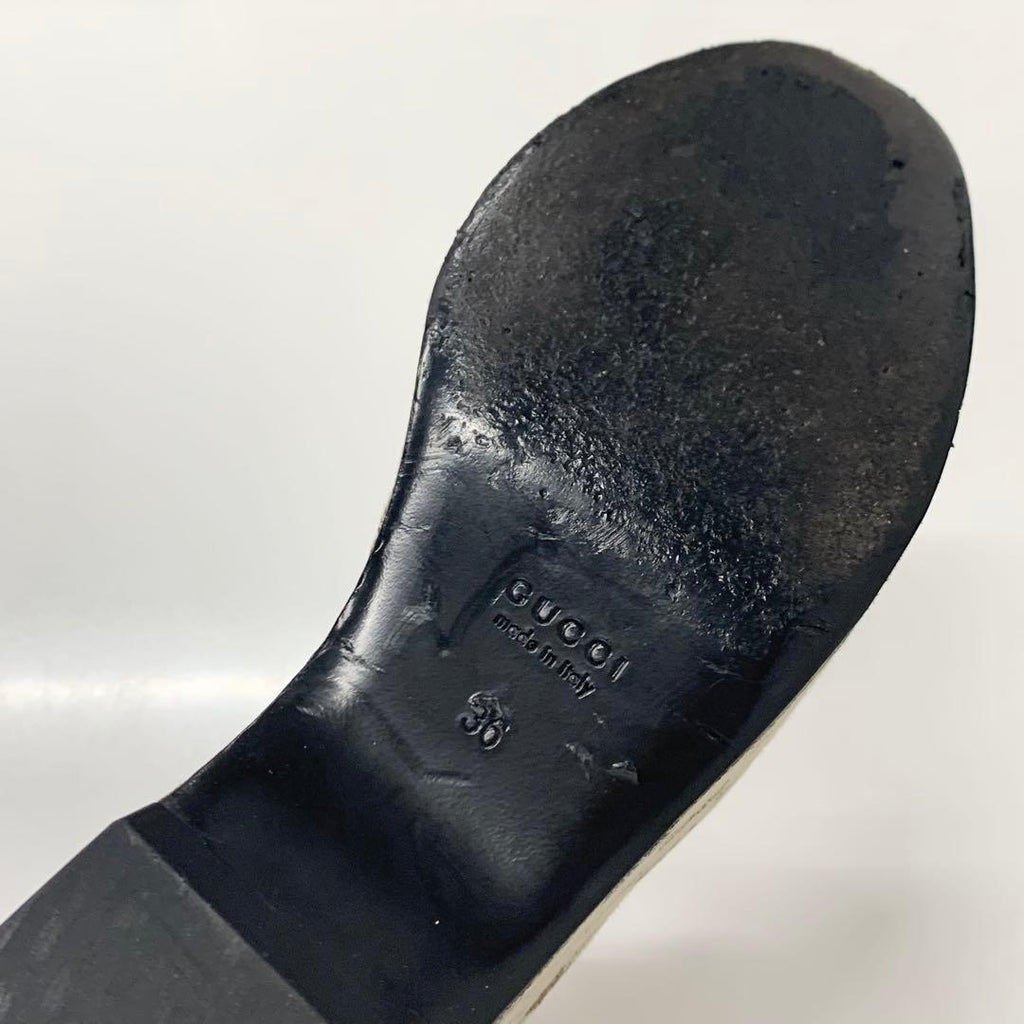Gucci GG Canvas Leather Horsebit Platform Loafers — view 9