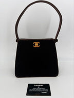 Chanel Velvet Handbag Brown