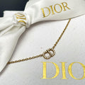 Dior Clair de Lune CD Logo Necklace Rhinestone
