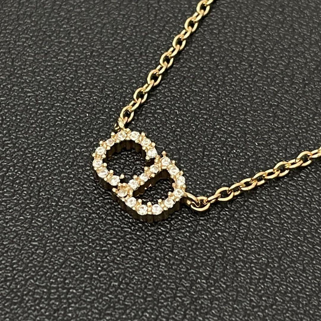 Dior Clair de Lune CD Logo Necklace Rhinestone — view 2