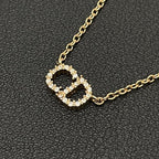 Dior Clair de Lune CD Logo Necklace Rhinestone — view 2