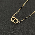 Dior Clair de Lune CD Logo Necklace Rhinestone — view 3