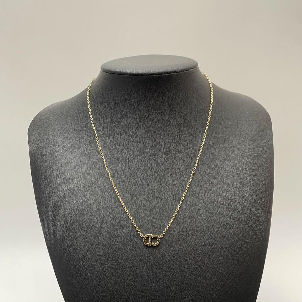 Dior Clair de Lune CD Logo Necklace Rhinestone — view 6