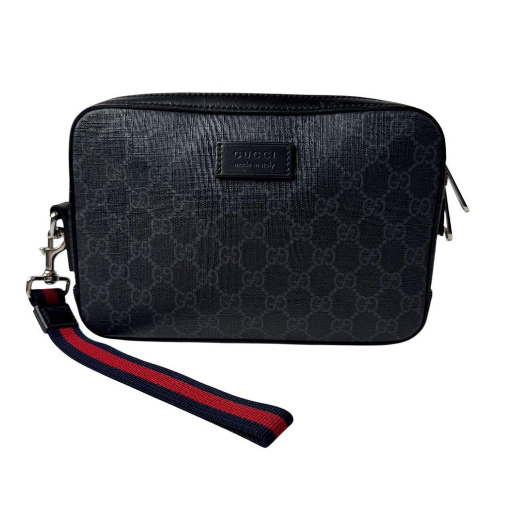 Gucci GG Supreme Pouch Clutch Black — view 2