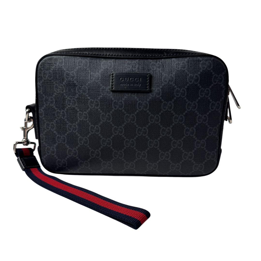 Gucci GG Supreme Pouch Clutch Black — view 2