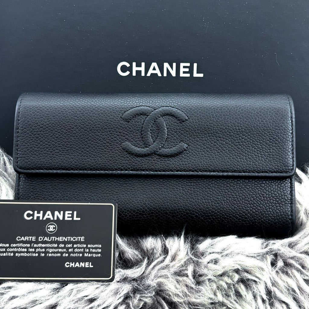 Chanel Wallet Coco Stitch Caviar Leather Flap — view 2