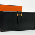 Hermes Bearn Classic Veau Epsom Black Bifold Wallet