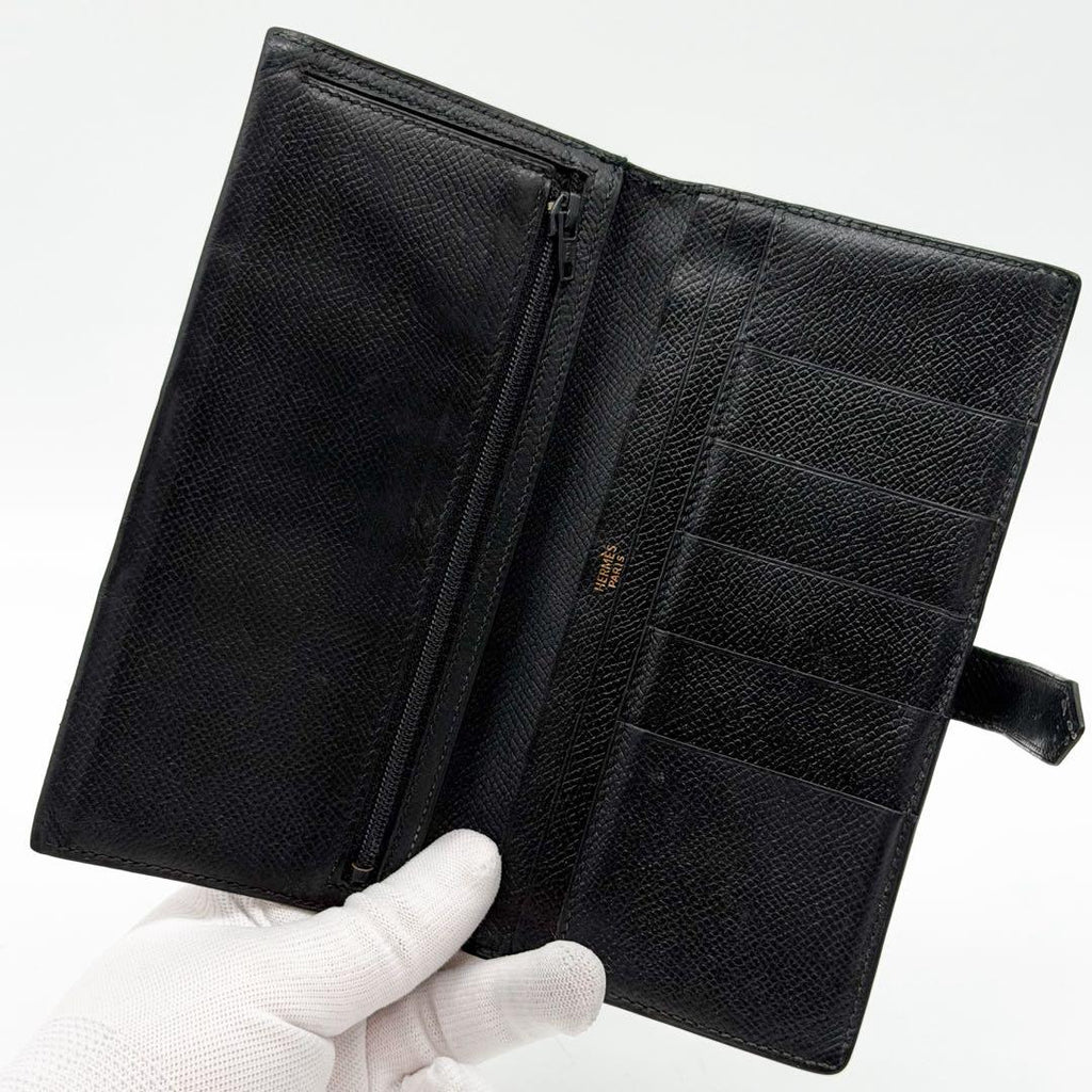 Hermes Bearn Classic Veau Epsom Black Bifold Wallet — view 7