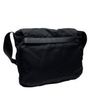 Prada Nylon Leather Shoulder Bag Triangle Plate Logo Black — view 2
