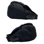 Prada Nylon Leather Shoulder Bag Triangle Plate Logo Black — view 4