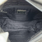 Prada Nylon Leather Shoulder Bag Triangle Plate Logo Black — view 7