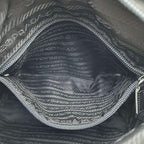 Prada Nylon Leather Shoulder Bag Triangle Plate Logo Black — view 8