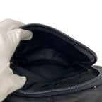 Prada Nylon Leather Shoulder Bag Triangle Plate Logo Black — view 9
