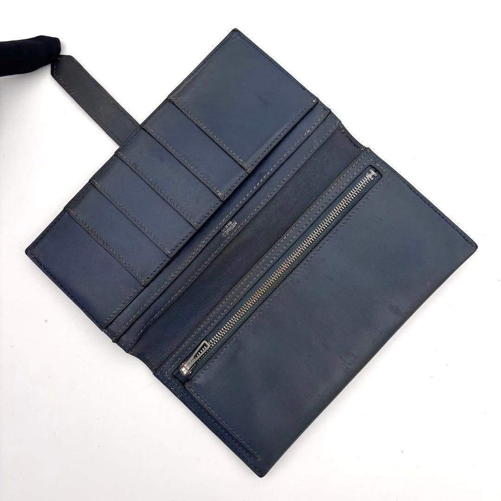 Hermes Bearn Classic Box Calf Navy Wallet Bifold — view 3