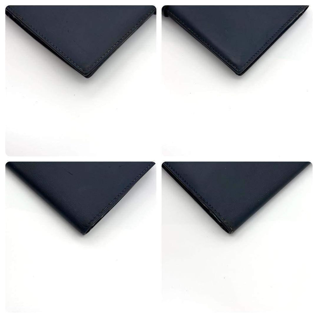 Hermes Bearn Classic Box Calf Navy Wallet Bifold — view 8