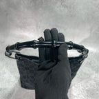 Gucci GG Handbag Bamboo Suede Black Leather Logo — view 4