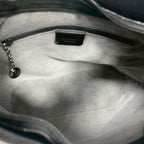 Gucci GG Handbag Bamboo Suede Black Leather Logo — view 5