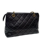 Chanel Lambskin Quilted Chain Shoulder Bag Black — view 2