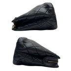 Chanel Lambskin Quilted Chain Shoulder Bag Black — view 4