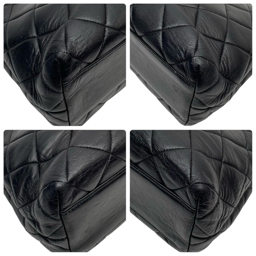 Chanel Lambskin Quilted Chain Shoulder Bag Black — view 6
