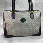 Gucci GG Handbag Navy Beige Leather Logo — view 2