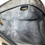 Gucci GG Handbag Navy Beige Leather Logo — view 5