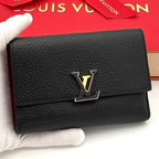 Louis Vuitton Wallet Portefeuille Capucines Compact Black