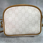 Gucci GG Shoulder Bag Brown White Logo Leather — view 3