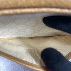 Gucci GG Shoulder Bag Brown White Logo Leather — view 6