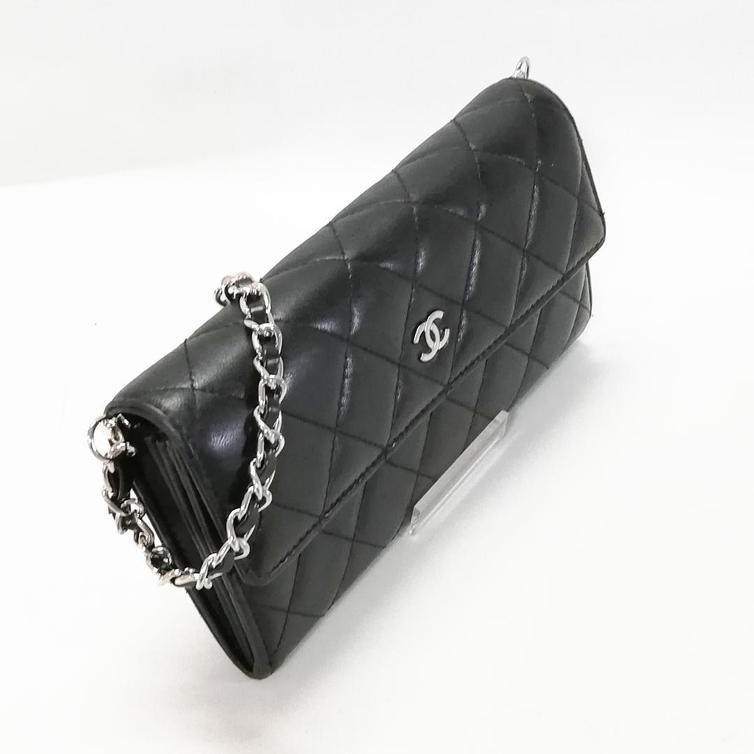 Chanel Quilted Wallet Lambskin Black — view 2