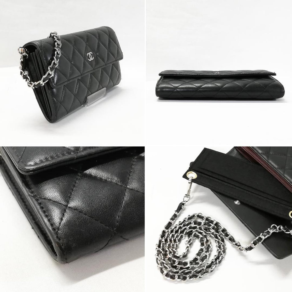 Chanel Quilted Wallet Lambskin Black — view 3