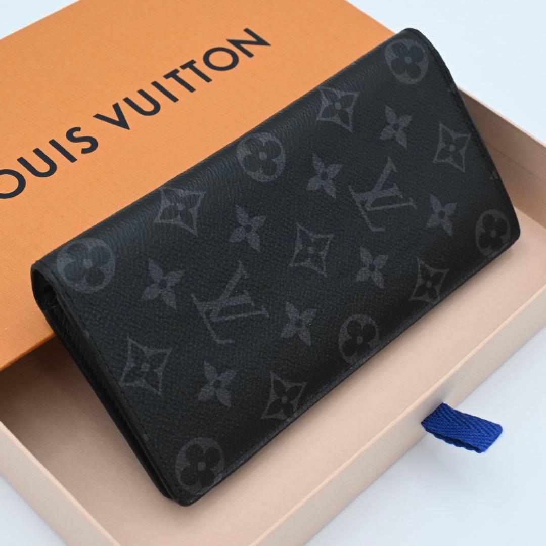 Louis Vuitton Monogram Eclipse Portefeuille Brazza Wallet Black — view 2