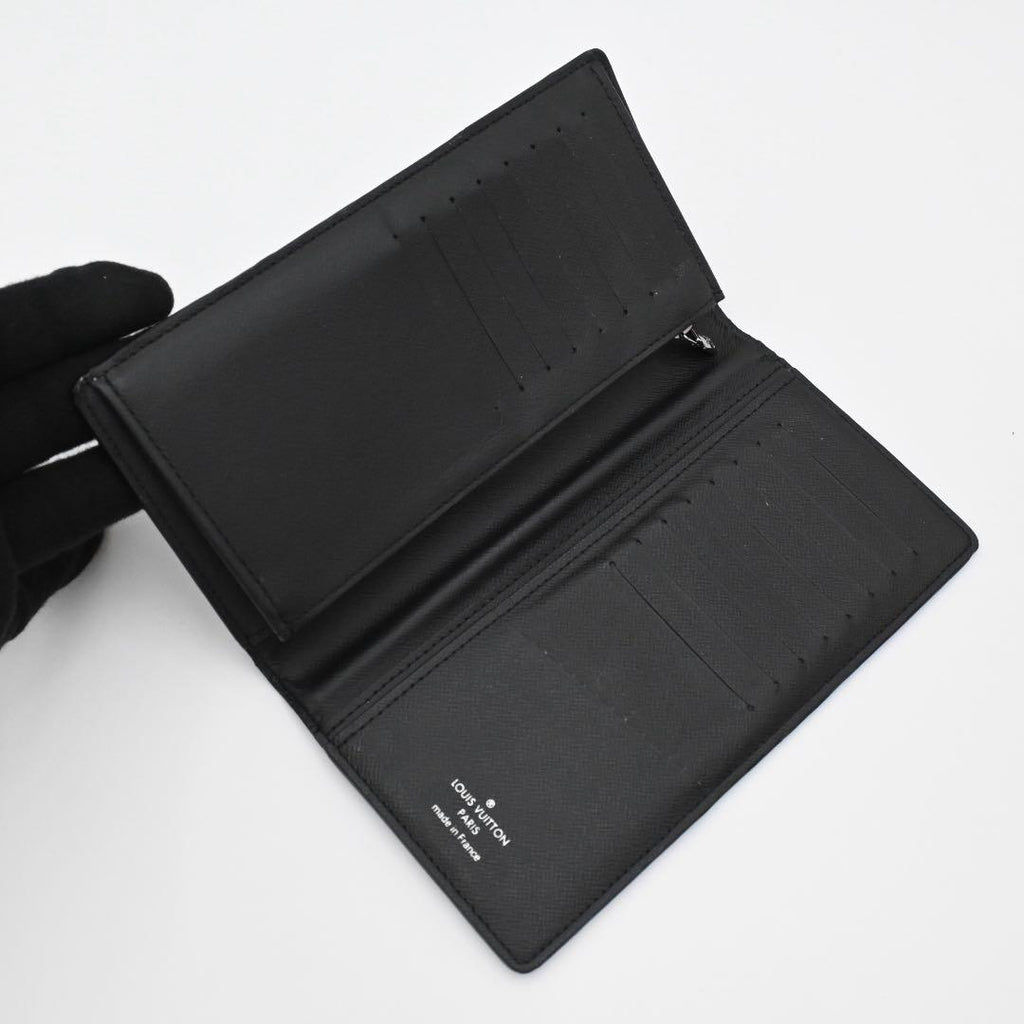 Louis Vuitton Monogram Eclipse Portefeuille Brazza Wallet Black — view 3