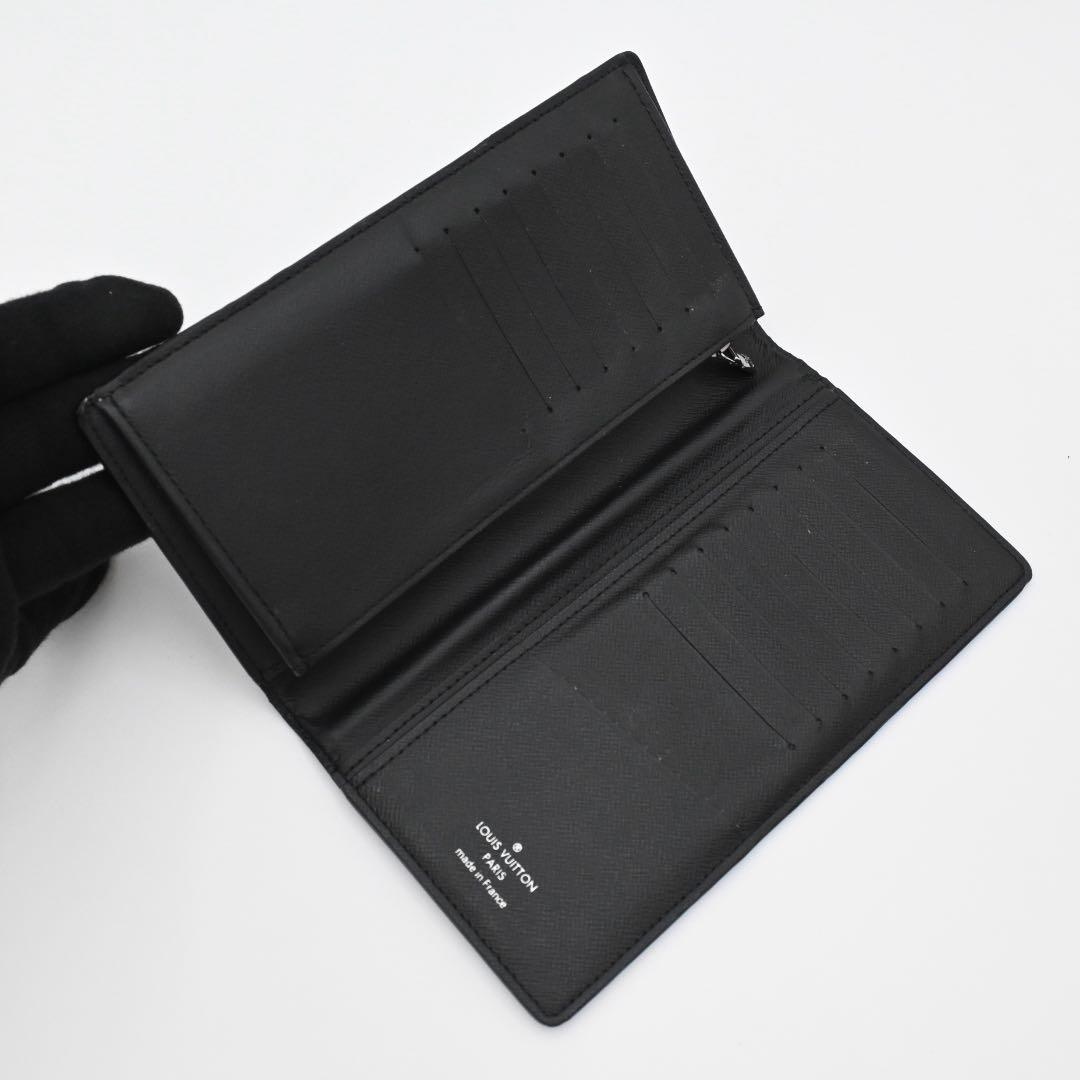 Louis Vuitton Monogram Eclipse Portefeuille Brazza Wallet Black — view 3