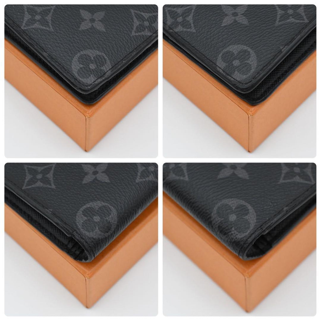 Louis Vuitton Monogram Eclipse Portefeuille Brazza Wallet Black — view 7