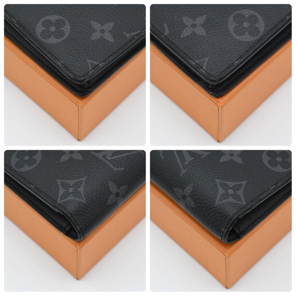Louis Vuitton Monogram Eclipse Portefeuille Brazza Wallet Black — view 8