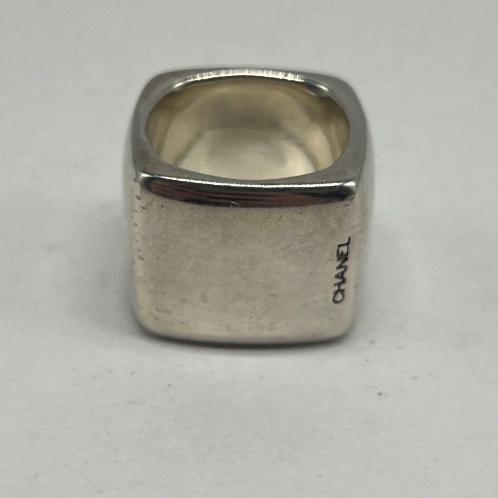 Chanel Wide Logo Square Ring — view 2