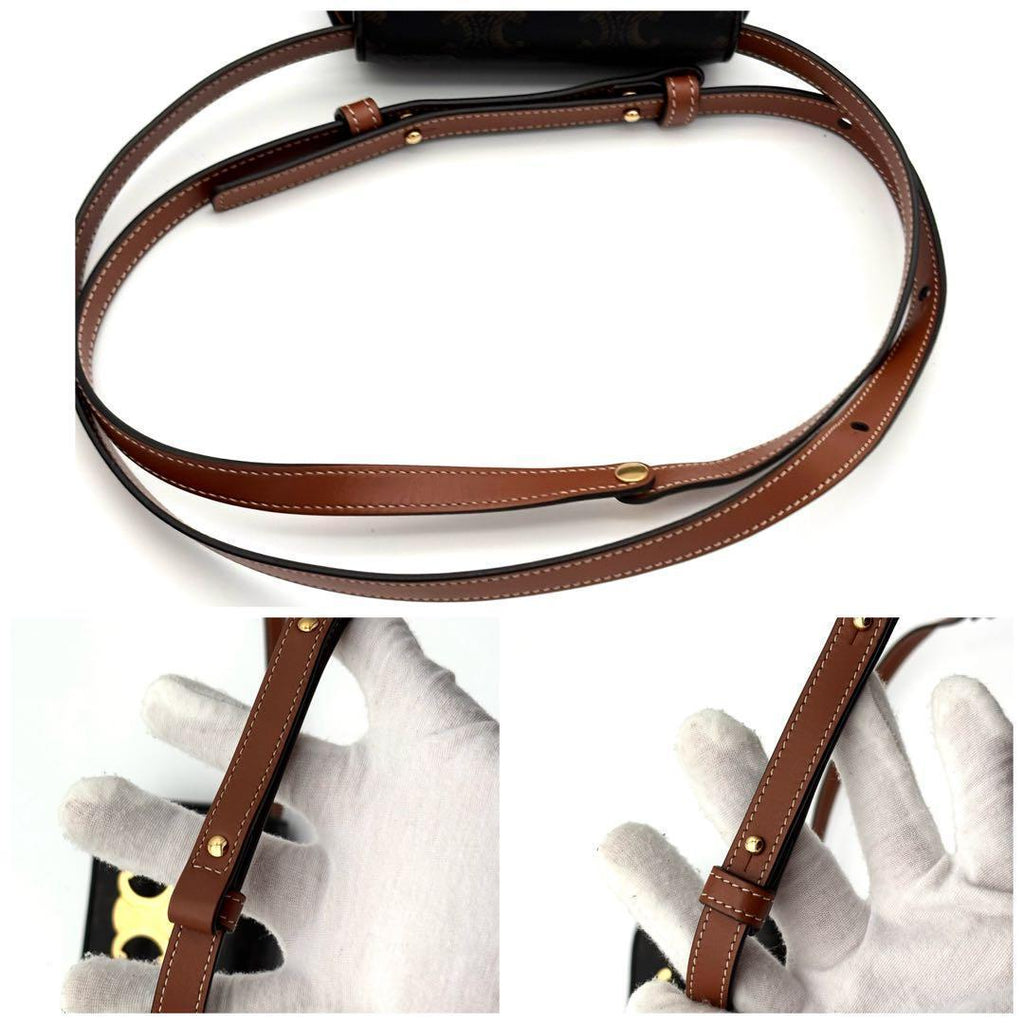 Celine Triomphe Canvas Mini Claude Shoulder Bag — view 6
